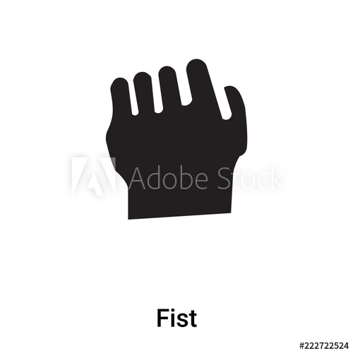 500x500 Fist Icon Vector Isolated On White Background, Logo Concept