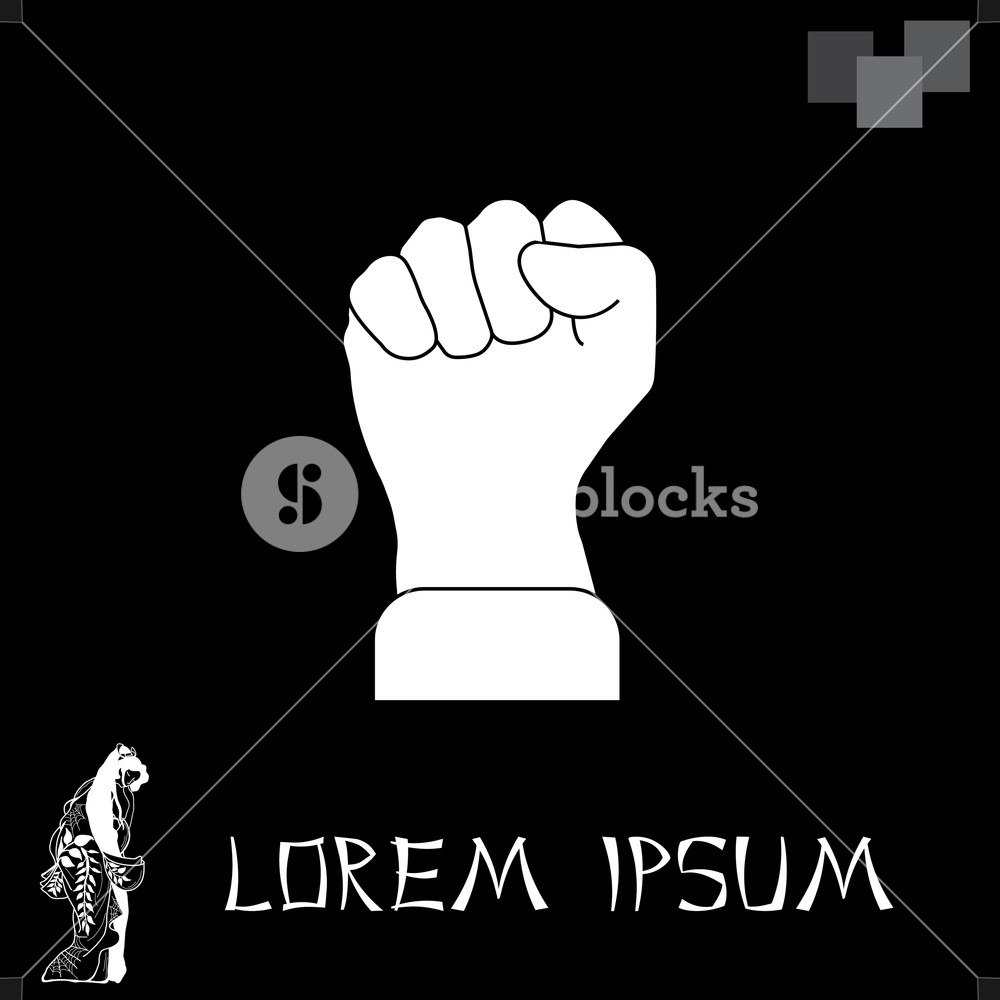 1000x1000 Fist Icon Vector Illustration Royalty Free Stock Image