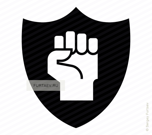 620x553 Fist On Shield Vector Icon