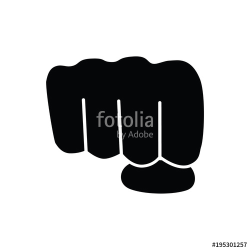 500x500 Isolated Black Fist Icon Logo On White Background Stock Image