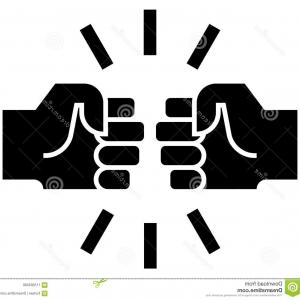 300x300 Fist Bump Icon Vector Illustration Black Sign Isolated Background