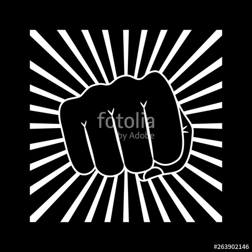 500x500 Fist Punch With Starburst Vector Print Or Logo Design Fist Punch