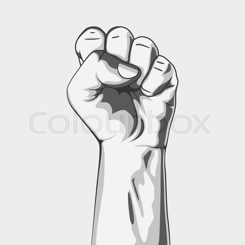 799x800 Black And White Clenched Fist Vector Stock Vector Colourbox