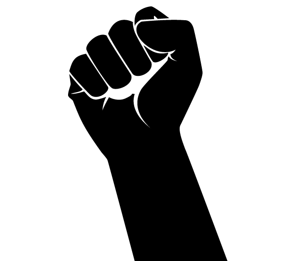 600x530 Free Fist Silhouette Illustrator Vector Image