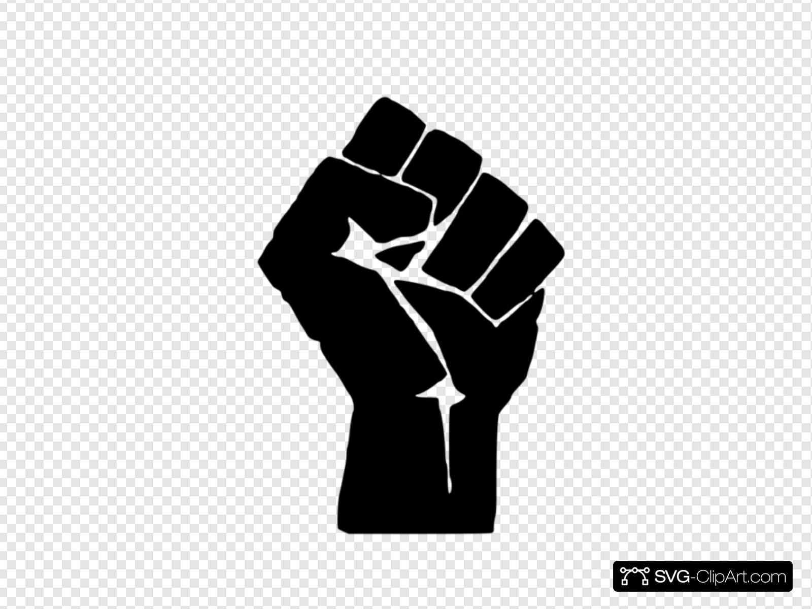 1600x1200 Black Fist Vector Clip Art, Icon