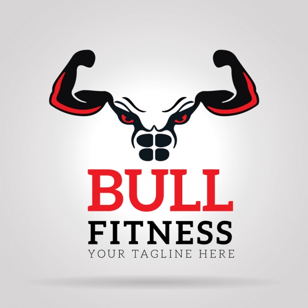 Bull Fitness Gym Logo Free Vector In Adobe Illustrator 600x600 Bull Fitness Gym Logo Free Vector In Adobe Illustrator