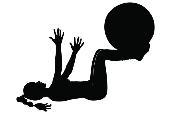 600x400 Fitness Ball With Girl Silhouette Vector Set Free Download