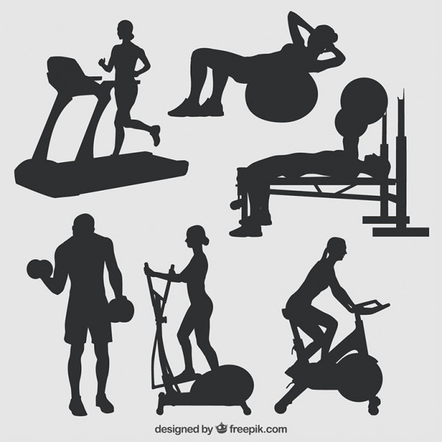 626x626 Silhouettes Of Gym Vector Free Download