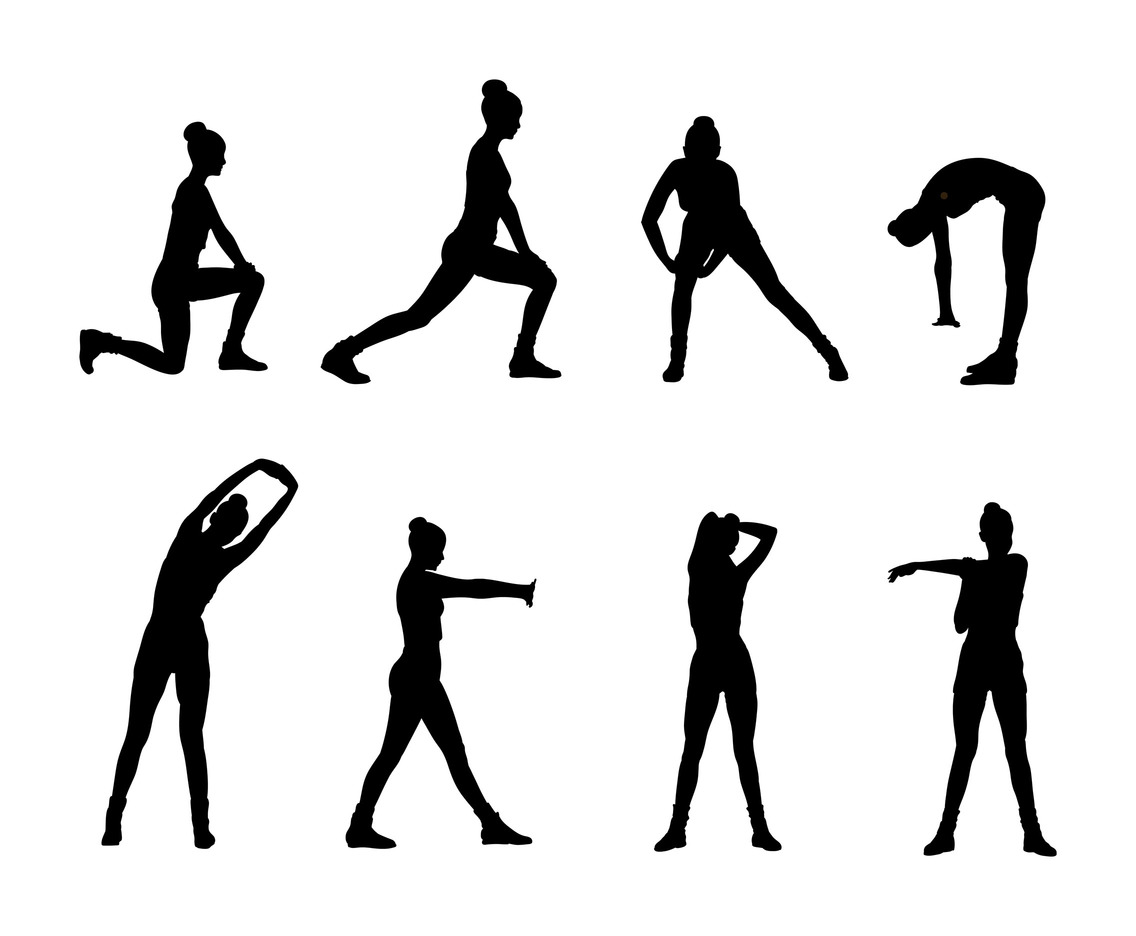 1136x936 Woman Stretching Silhouette Vector Vector Art Graphics
