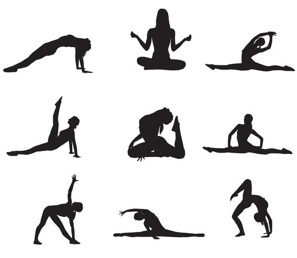 600x521 Women Workout Silhouette Vector Material Free Download