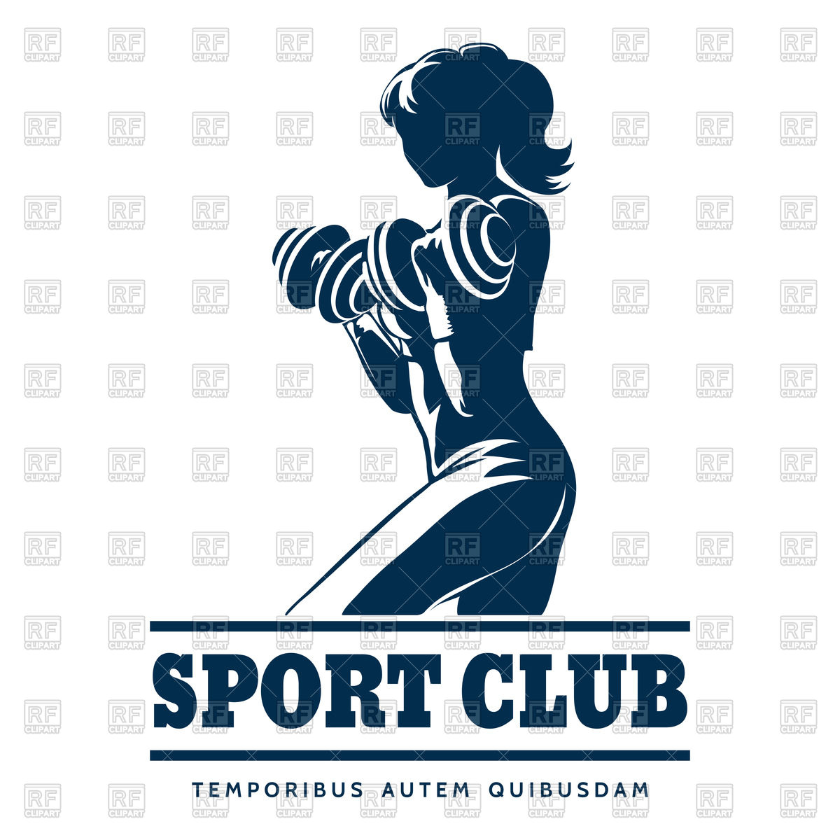 Sport Or Fitness Club Emblem With Athletic Woman Vector Image 1200x1200 Sport Or Fitness Club Emblem With Athletic Woman Vector Image