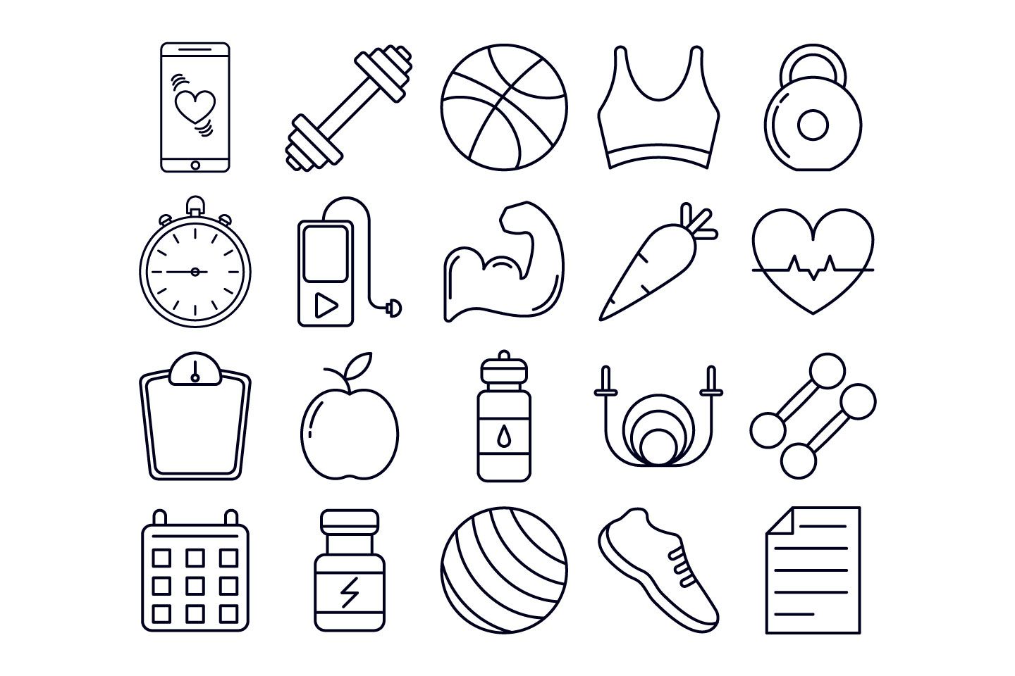 Fitness Vector Free Icon Set 1440x960 Fitness Vector Free Icon Set