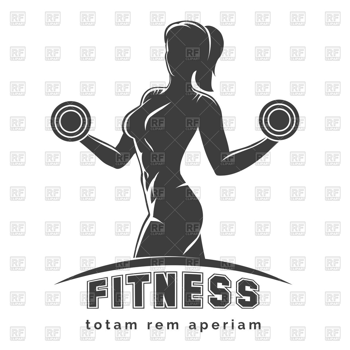 1200x1200 Fitness Club Emblem With Woman's Silhouette Vector Image Of Sport