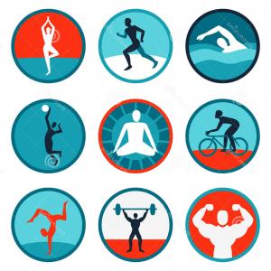 300x300 Royalty Free Stock Image Vector Fitness Icons Signs Jogging