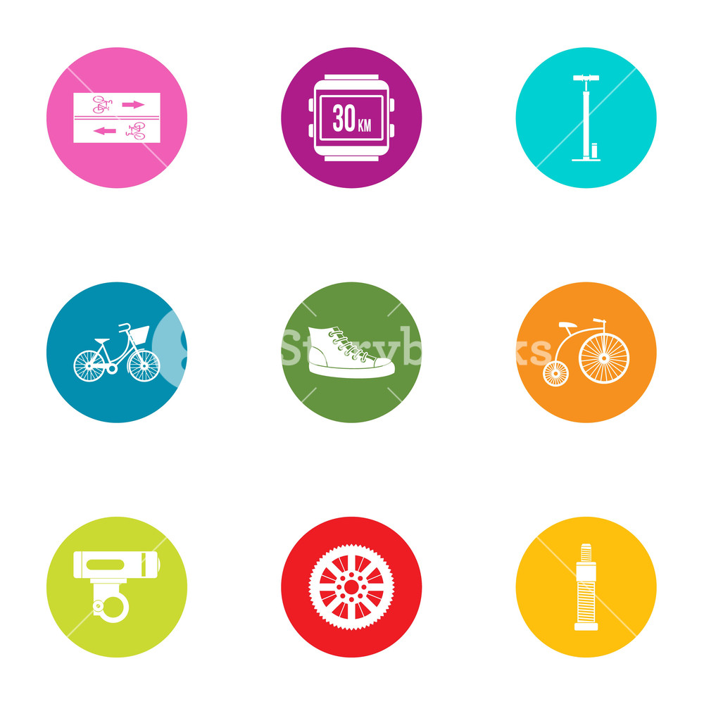 1000x1000 Street Fitness Icons Set Flat Set Of Street Fitness Vector