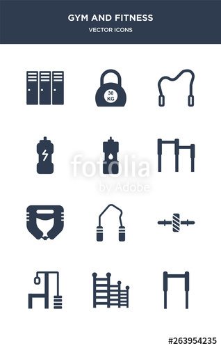 Gym And Fitness Vector Icons Such As Gym Bars, Gym Ladder 318x500 Gym And Fitness Vector Icons Such As Gym Bars, Gym Ladder