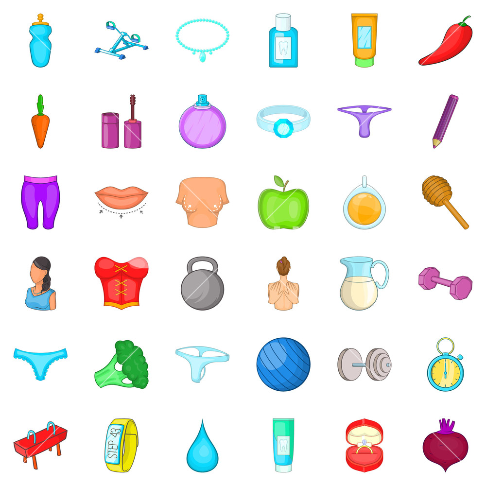 Fitness Icons Set Cartoon Style Of Fitness Vector Icons 1000x1000 Fitness Icons Set Cartoon Style Of Fitness Vector Icons