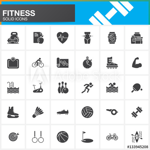 Fitness Vector Icons Set, Modern Solid Symbol Collection 500x500 Fitness Vector Icons Set, Modern Solid Symbol Collection