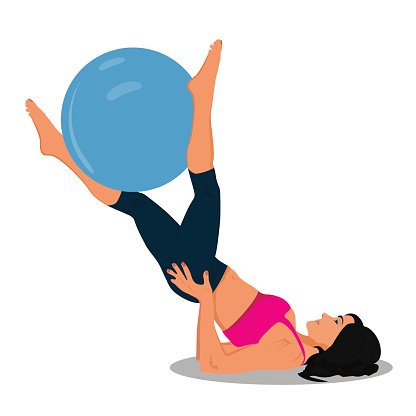Fitness Woman And Stability Ball, Pilates, Vector Illustration 416x416 Fitness Woman And Stability Ball, Pilates, Vector Illustration