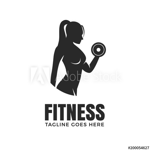 Fitness Woman Logo Design Isolated On White Background 500x500 Fitness Woman Logo Design Isolated On White Background