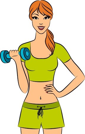 Vector Beautiful Fitness Woman With Free Weights In Gym Royalty 287x450 Vector Beautiful Fitness Woman With Free Weights In Gym Royalty
