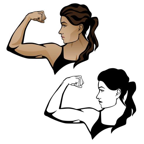 Female Fitness Woman Flexing Arm Illustration 490x490 Female Fitness Woman Flexing Arm Illustration