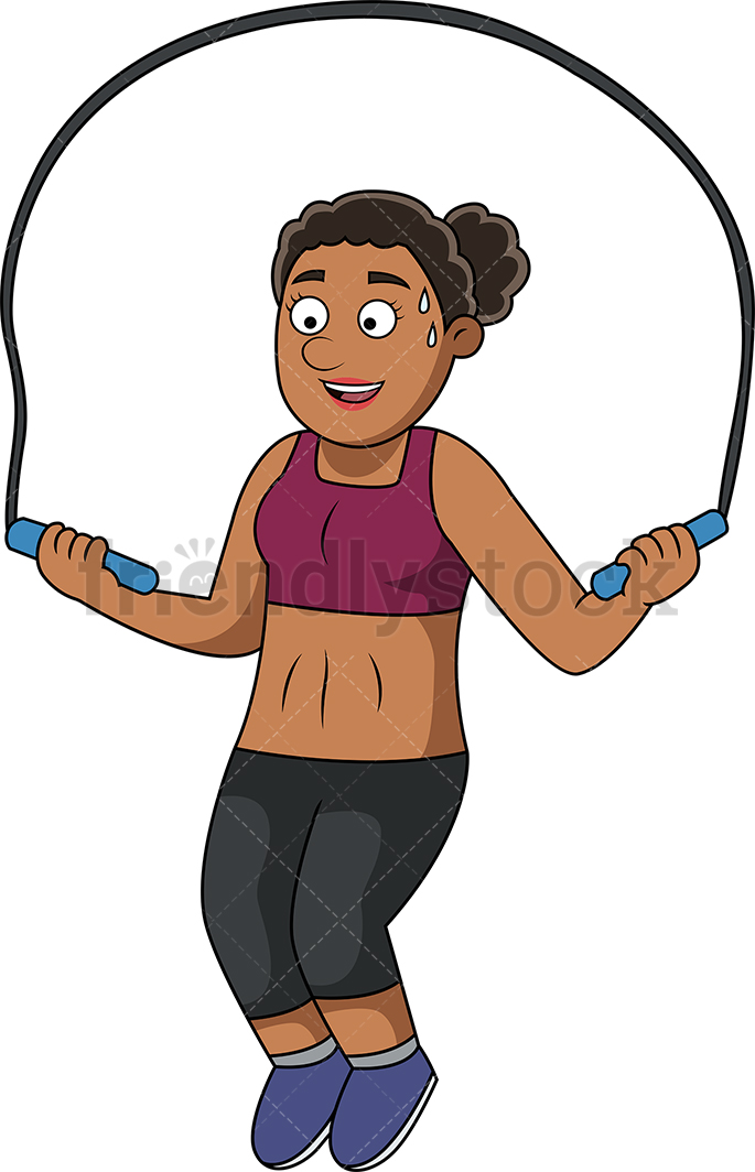 Fit Black Woman Using Jump Rope Cartoon Vector Clipart 685x1064 Fit Black Woman Using Jump Rope Cartoon Vector Clipart