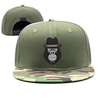 385x385 Monkey With A Hat Vector Art Fitted Baseball Hats Army