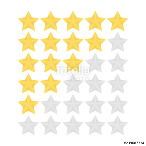 500x500 Rating Golden And Silver Five Stars Vector Icons Ranking