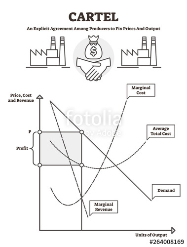 379x500 Cartel Vector Illustration Bw Outlined Fixed Prices Agreement
