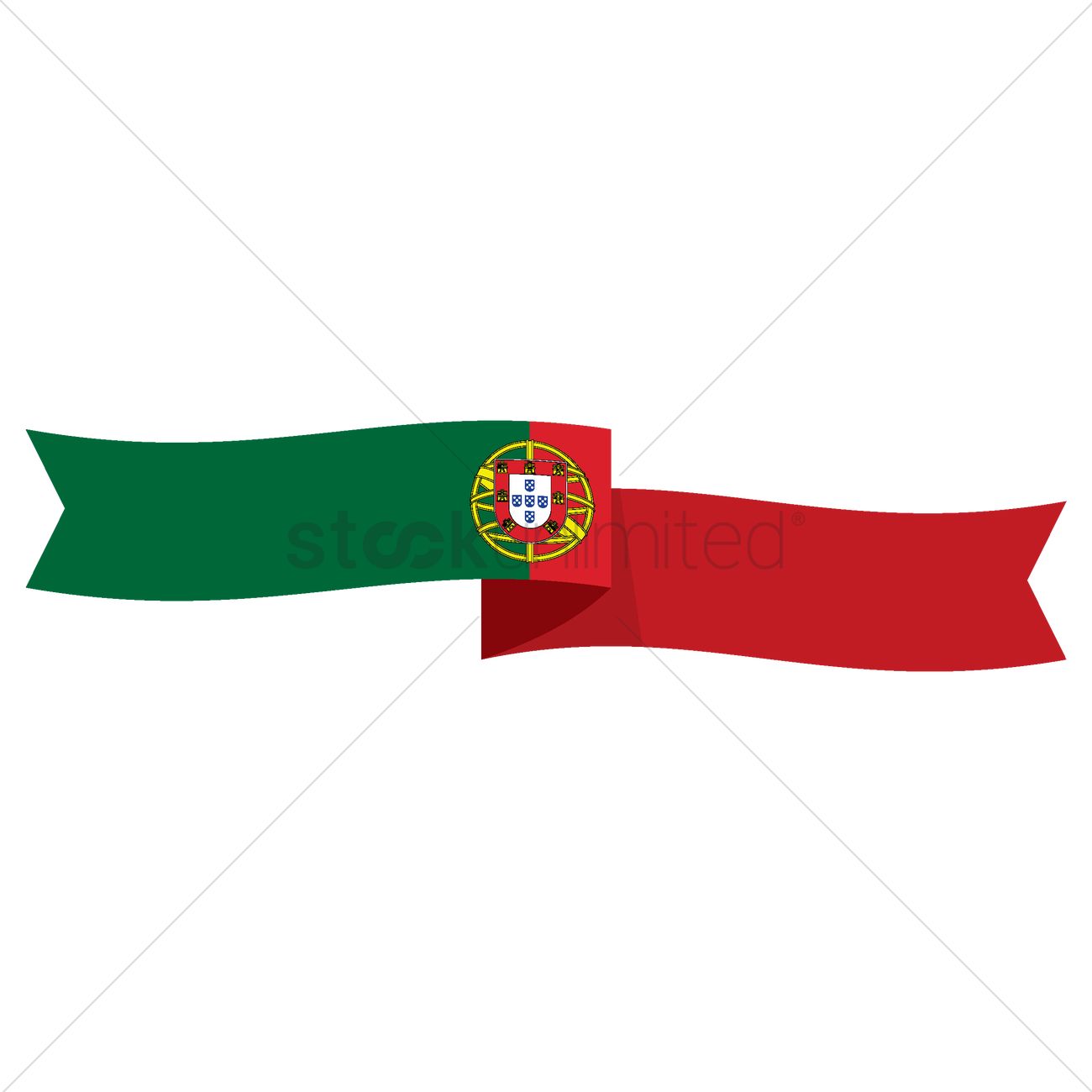 1300x1300 Portugal Flag Banner Vector Image