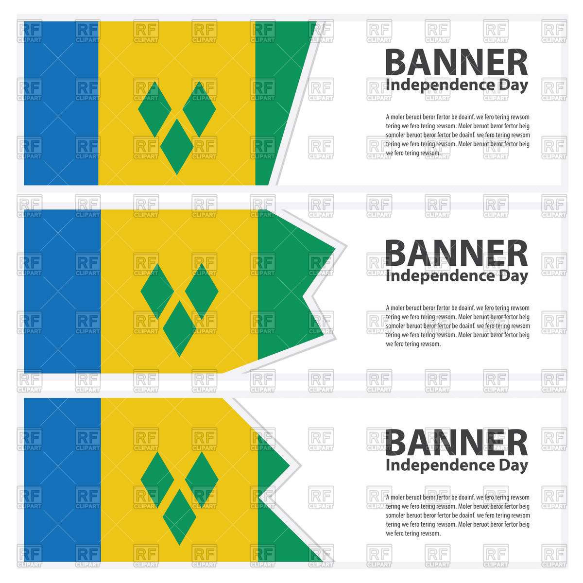 1200x1200 St Vincent The Grenadines Flag Banners Vector Image