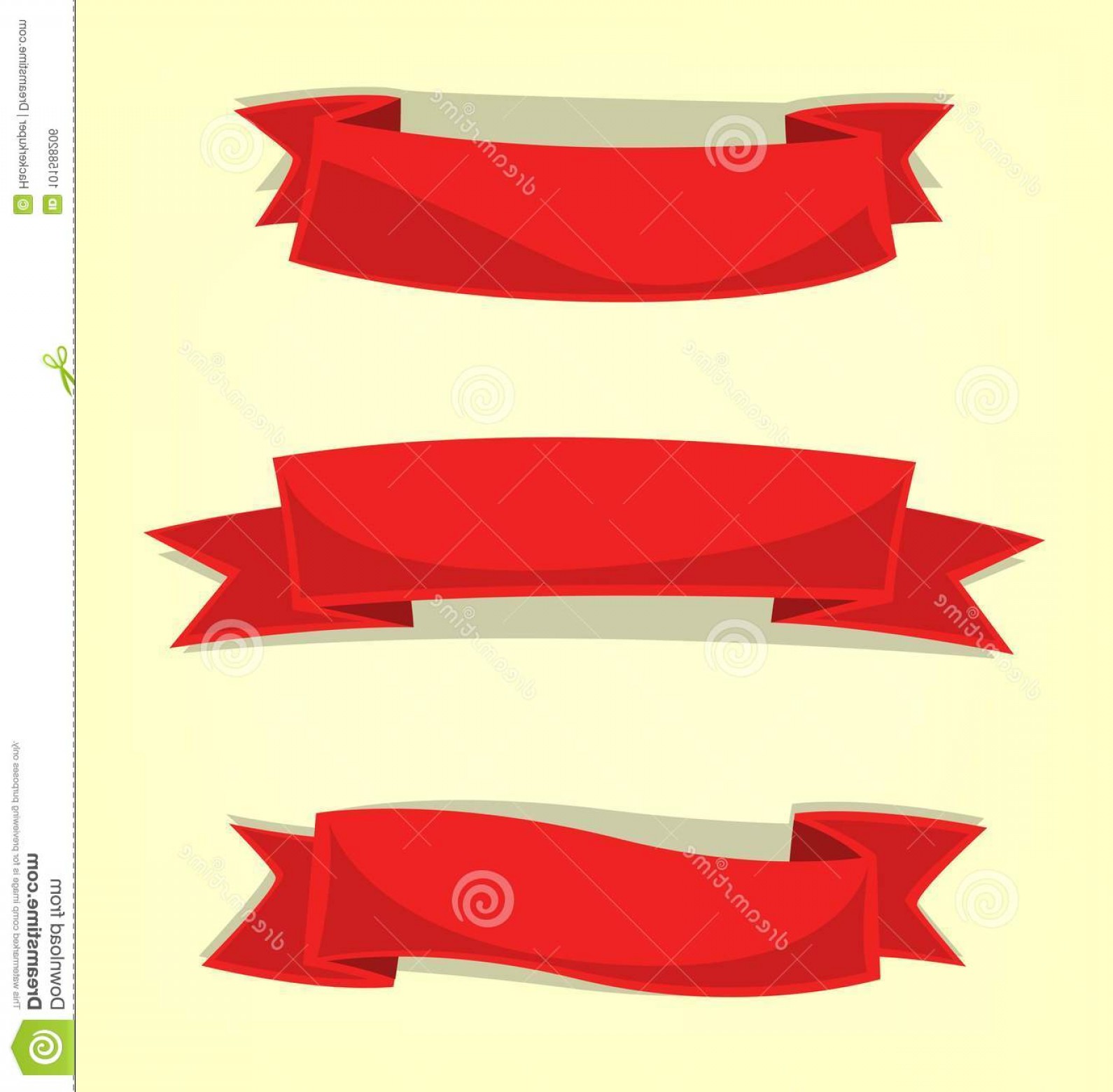 1590x1560 Vector Minimalist Cartoon Flag Banner Ribbon Template Casual Red