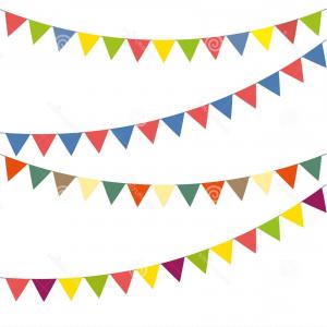 300x300 Color Pennant Triangle Hanging Banners Flags Fabric Football Team