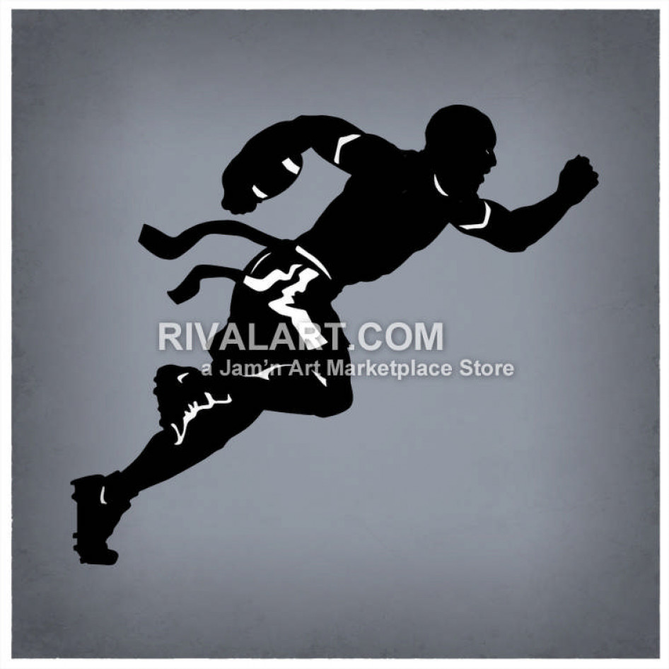 946x946 Flag Football Players Silhouette
