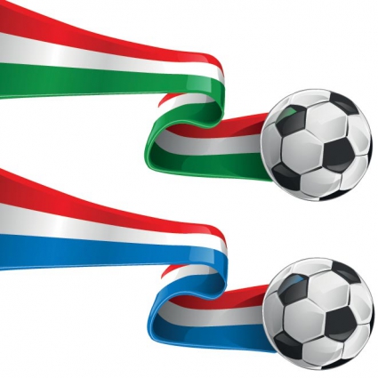 425x425 Abstract Italy And France Flag Football Ribbon Tails Vector