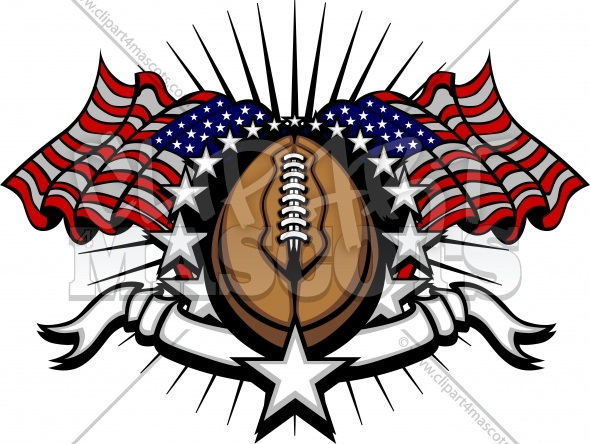 590x444 American Flag Football Fourth Of July Clipart Image