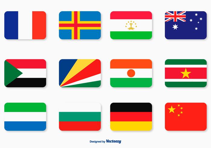 700x490 Flat Flag Icon Set