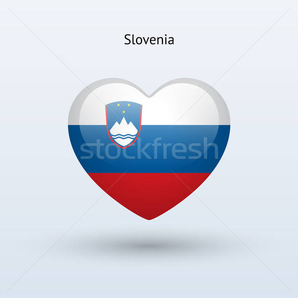 600x600 Love Slovenia Symbol Heart Flag Icon Vector Illustration