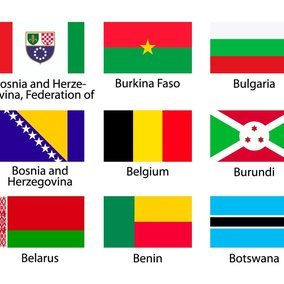 284x284 Vector Flags Icon Collection