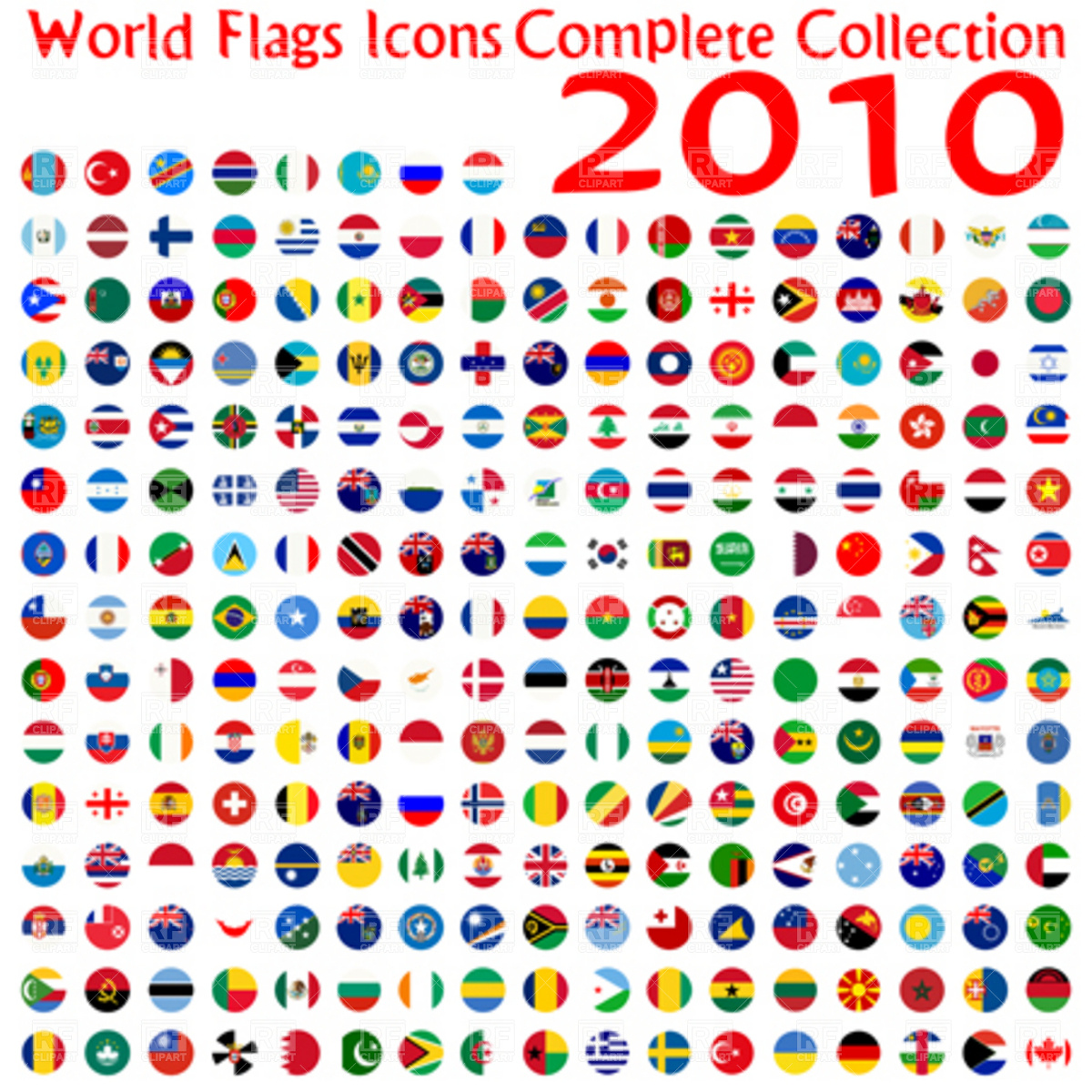 1200x1200 World Flags Icons Collection, Abstract Vector Art Illustration