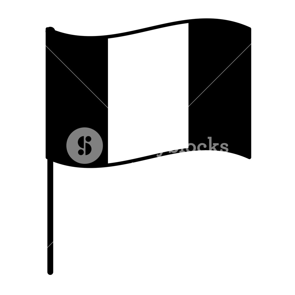 1000x1000 France Black White Flag Icon Vector Illustration Graphic Design