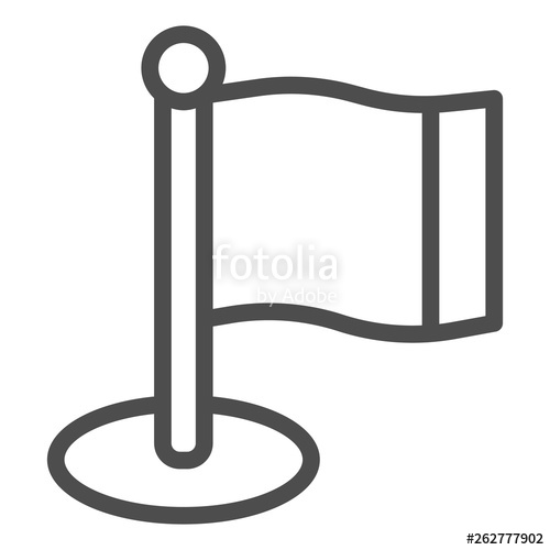 Flag Line Icon Flagpole Vector Illustration Isolated On White 500x500 Flag Line Icon Flagpole Vector Illustration Isolated On White