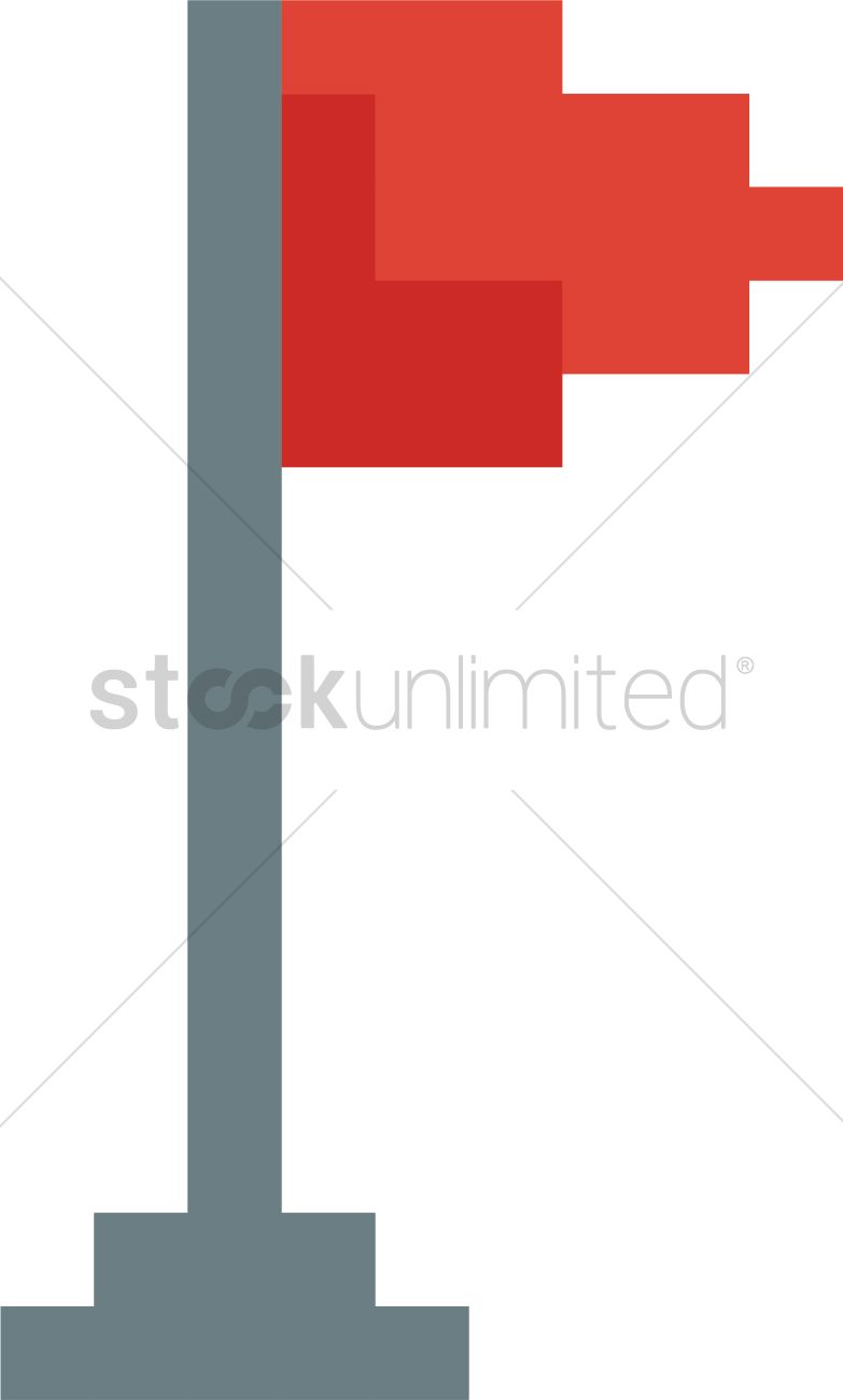 Pixel Flag Pole Vector Image 783x1300 Pixel Flag Pole Vector Image