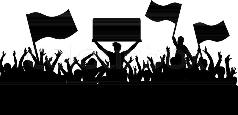 Crowd Of People With Flags Silhouette Stock Vector Colourbox 800x389 Crowd Of People With Flags Silhouette Stock Vector Colourbox