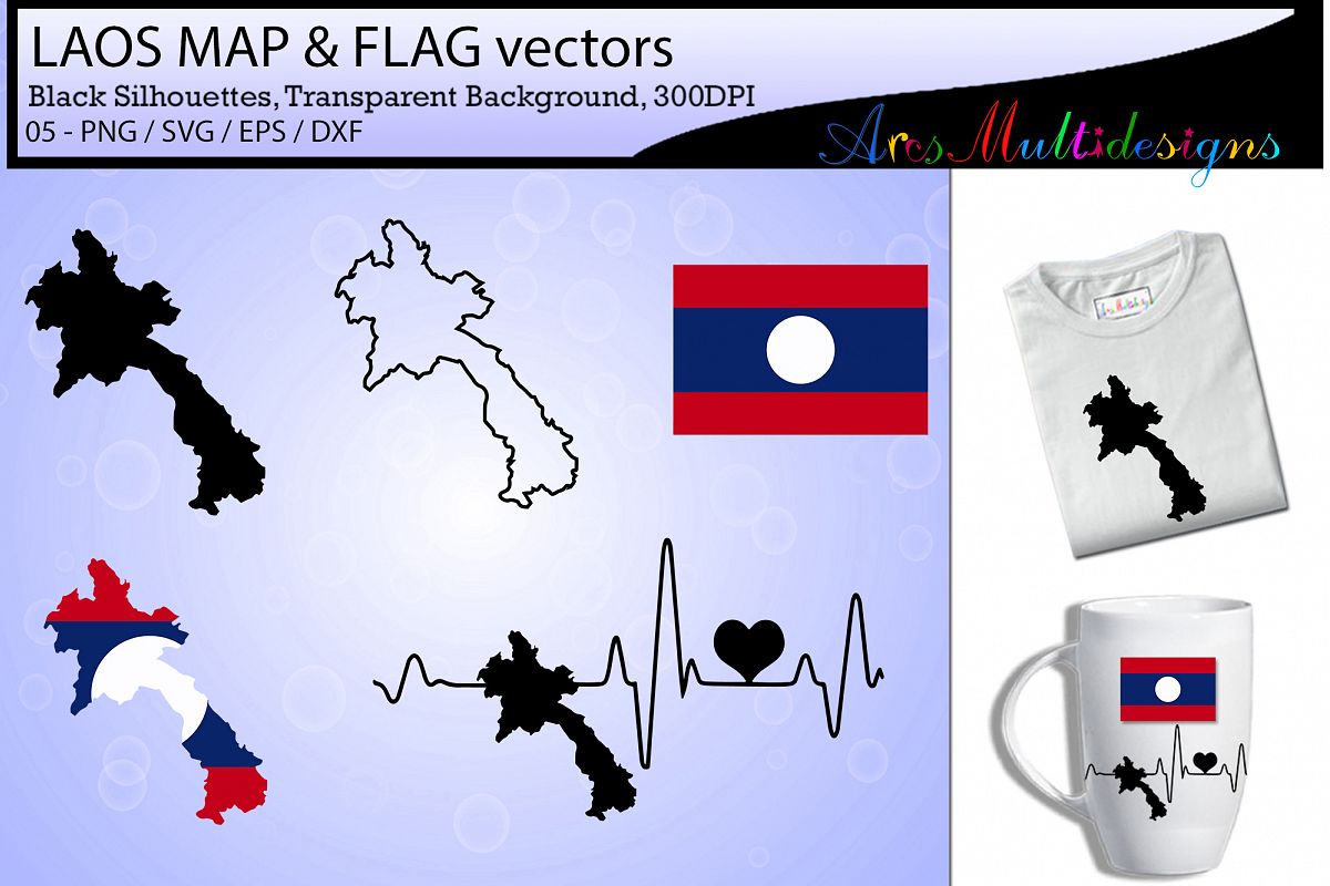 Laos Map Laos Flag Laos Map Silhouette Vector 1200x800 Laos Map Laos Flag Laos Map Silhouette Vector