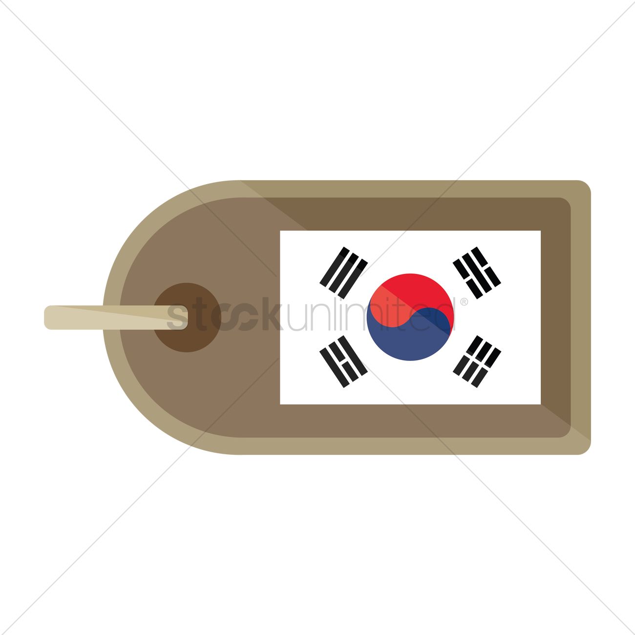 1300x1300 South Korea Flag Tag Vector Image