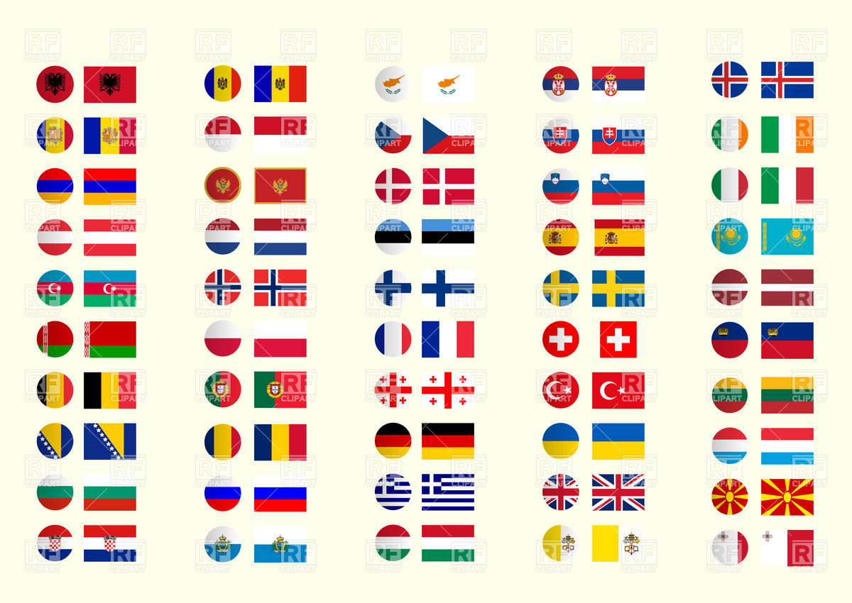 European Flags And Button Icons Collection Vector Image Of Signs 1200x850 European Flags And Button Icons Collection Vector Image Of Signs