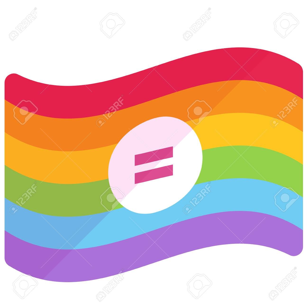 1300x1300 Equal Icon On Rainbow Flag Vector Illustration In Flat Color