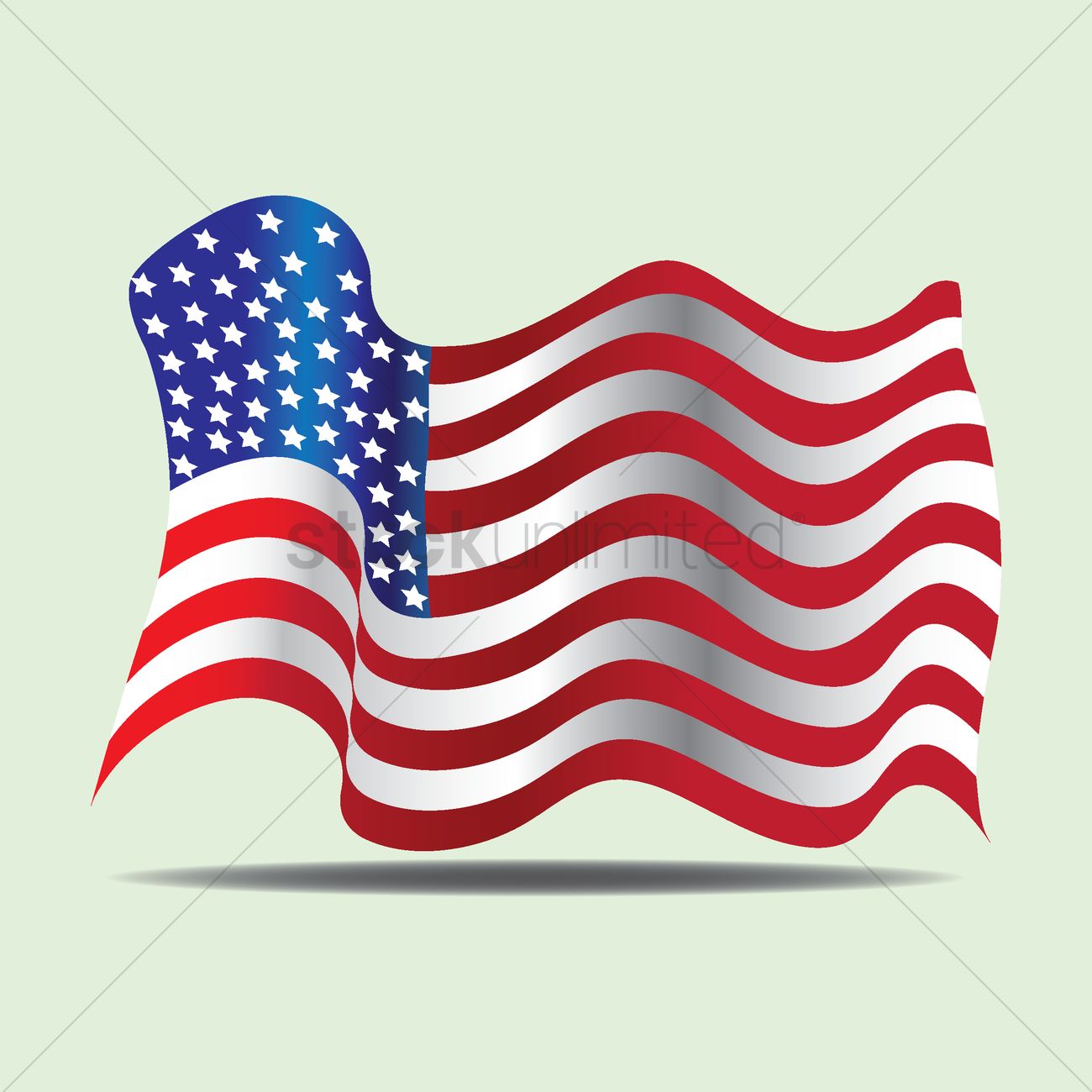 1300x1300 Usa Flag Waving Vector Image